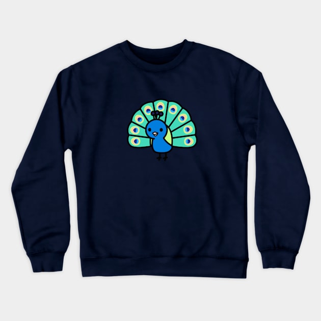 Peacock Crewneck Sweatshirt by littlemandyart